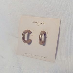 Sanctuary Project Gold Matte Thick Hoop Earrings